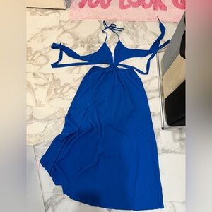 SHEIN Royal Blue Halter Cutout Maxi Dress